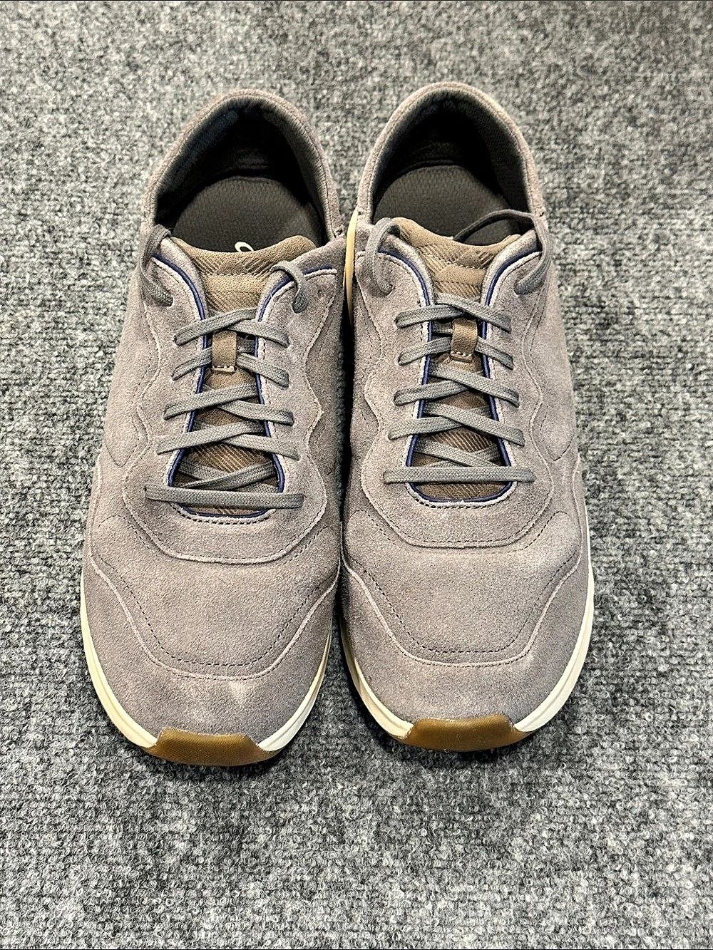 Olukai Koheo Men's Leather Sneakers US 12 Gray & White - NWOT